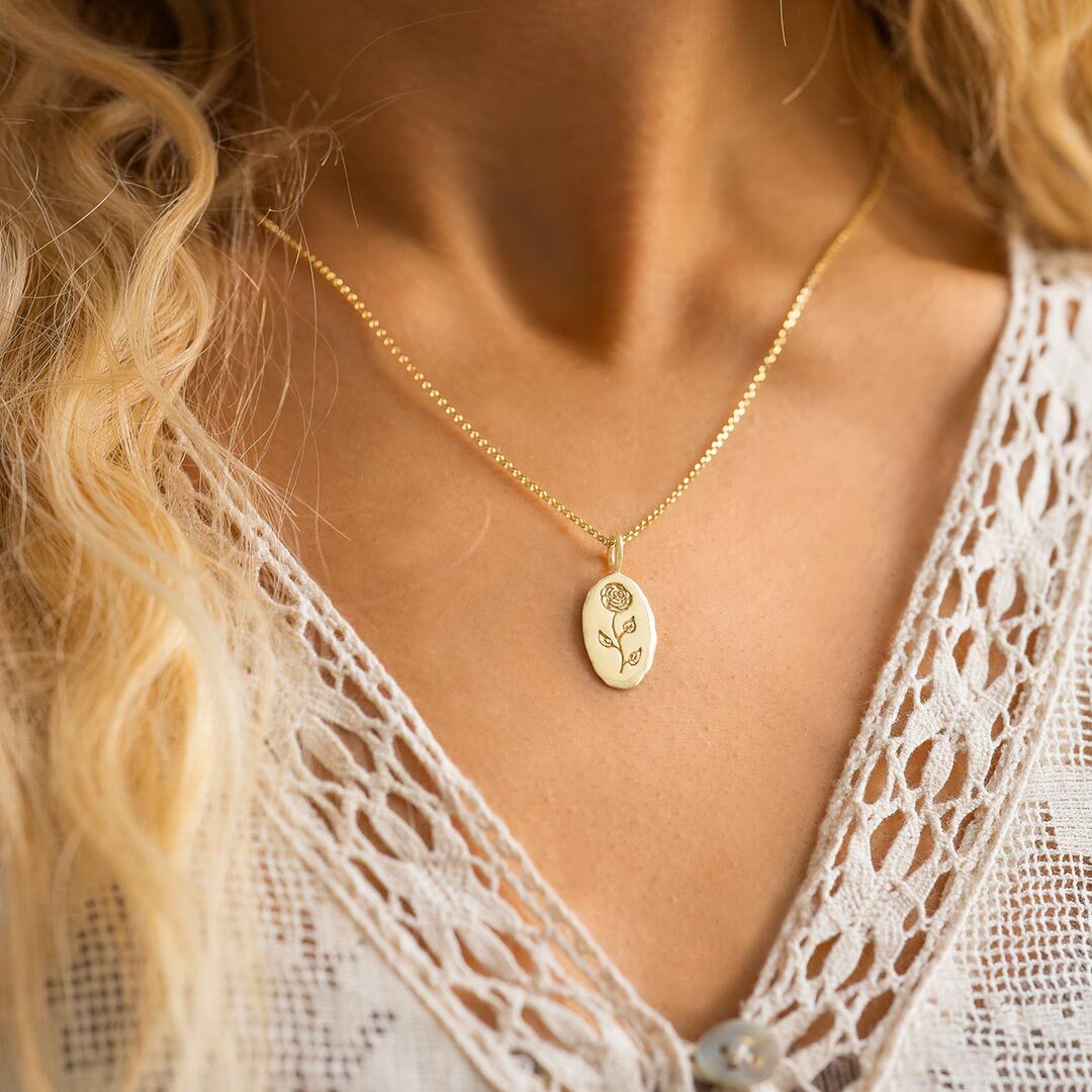 Gepersonaliseerde Zilveren Geboortebloem Ketting met Geboortesteen – Uniek Sieraad Cadeau voor Vrouwen